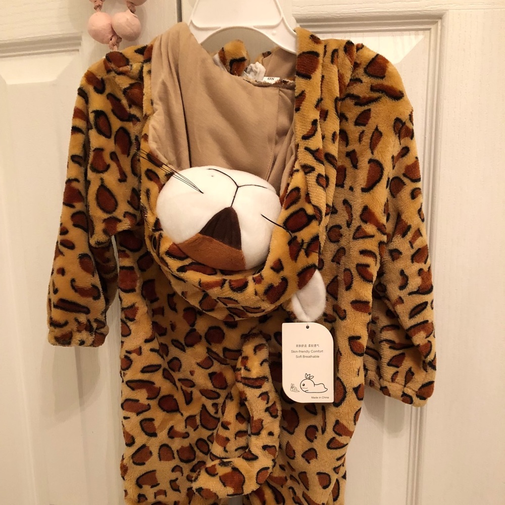 Leopard hooded onesie